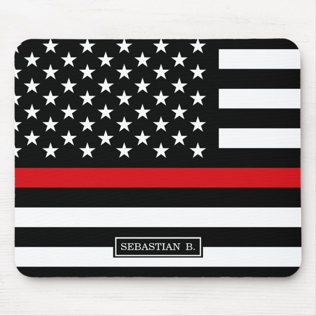 Patriotic Firefighter Style American Flag Mouse Mat (Front)