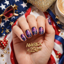 Patriotic Fireworks 4th of July Minx Nail Wraps