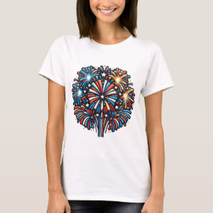 Patriotic Fireworks Burst T-Shirt