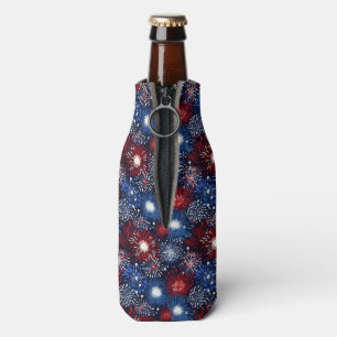 Patriotic Fireworks Celebration Bottle Cooler