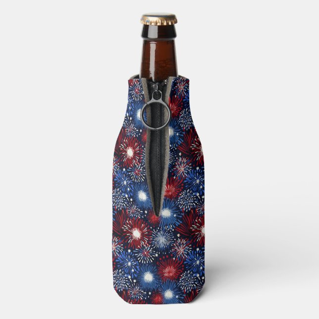 Patriotic Fireworks Celebration Bottle Cooler (Bottle Back)