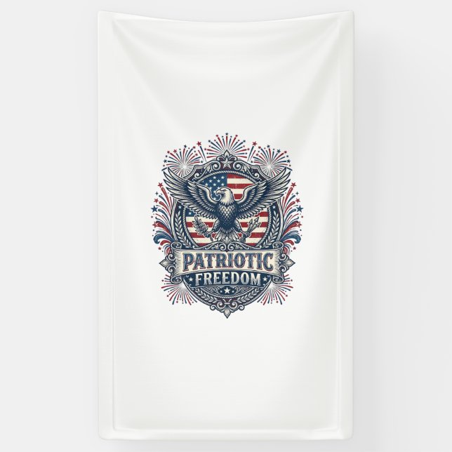 Patriotic Fireworks Festival Vector Graphic Tee_1 Banner (Vertical)