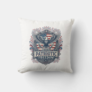 Patriotic Fireworks Festival Vector Graphic Tee_1 Cushion