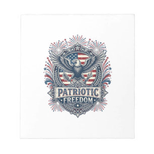 Patriotic Fireworks Festival Vector Graphic Tee_1 Notepad