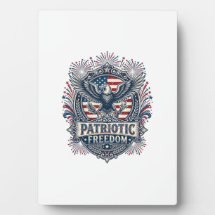 Patriotic Fireworks Festival Vector Graphic Tee_1 Plaque