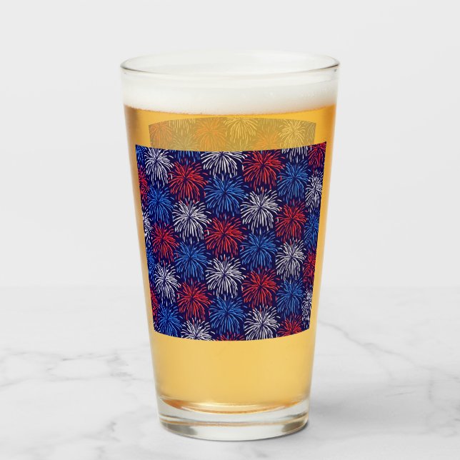 Patriotic Fireworks Glass (Front Filled)