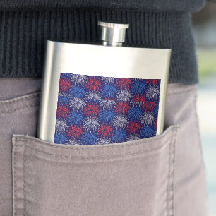 Patriotic Fireworks Hip Flask