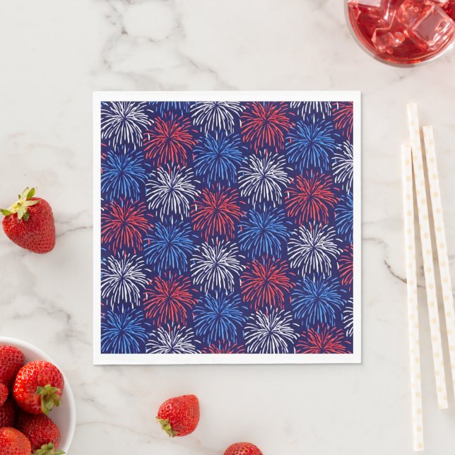 Patriotic Fireworks Napkin (Insitu)