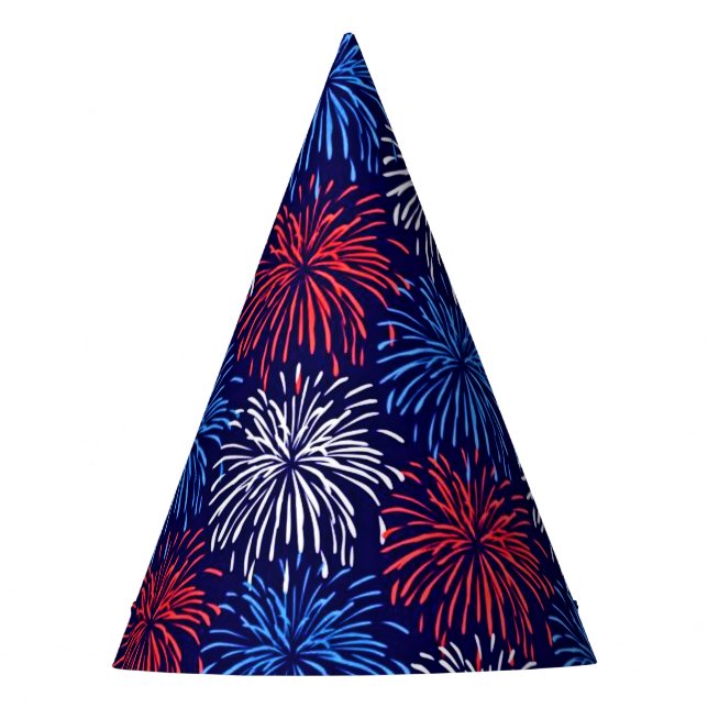 Patriotic Fireworks Party Hat (Front)