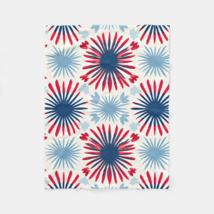 Patriotic Fireworks Pattern Fleece Blanket