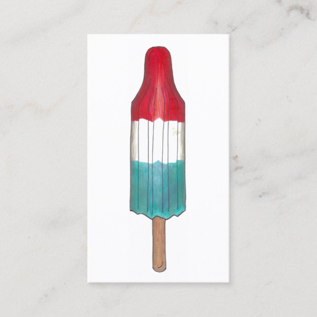 Patriotic Fireworks Rocket Pop Popsicle USA July 4 Business Card (Front)