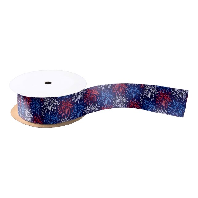 Patriotic Fireworks Satin Ribbon (Spool)