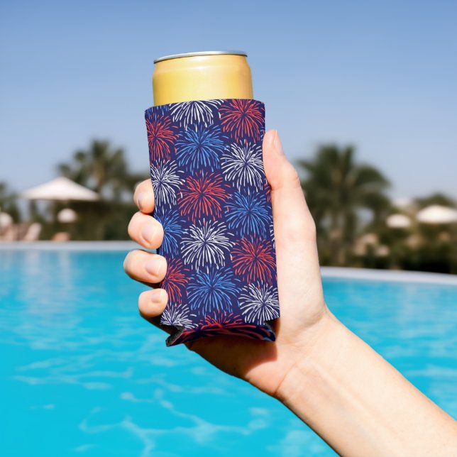 Patriotic Fireworks Seltzer Can Cooler (In Situ Pool)