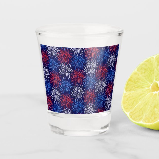 Patriotic Fireworks Shot Glass (Front)