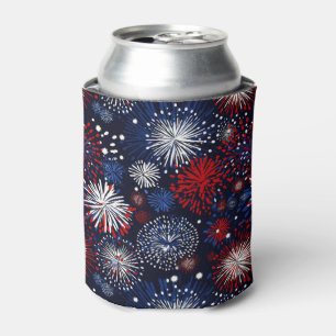Patriotic Fireworks Spectacle Can Cooler