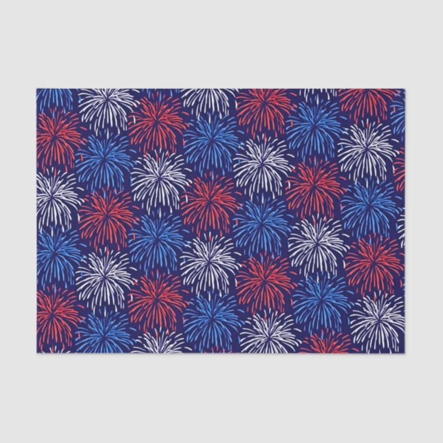 Patriotic Fireworks Tissue Paper (Front)