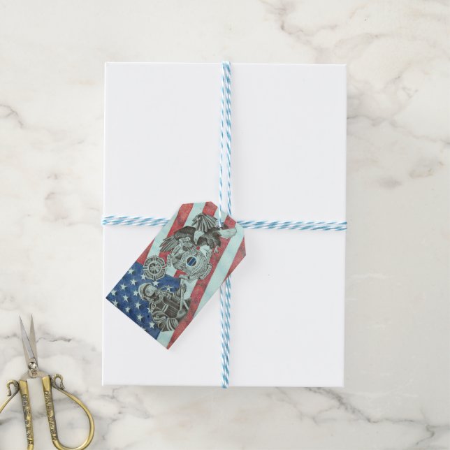Patriotic First Responder Gift Tags (With Twine)