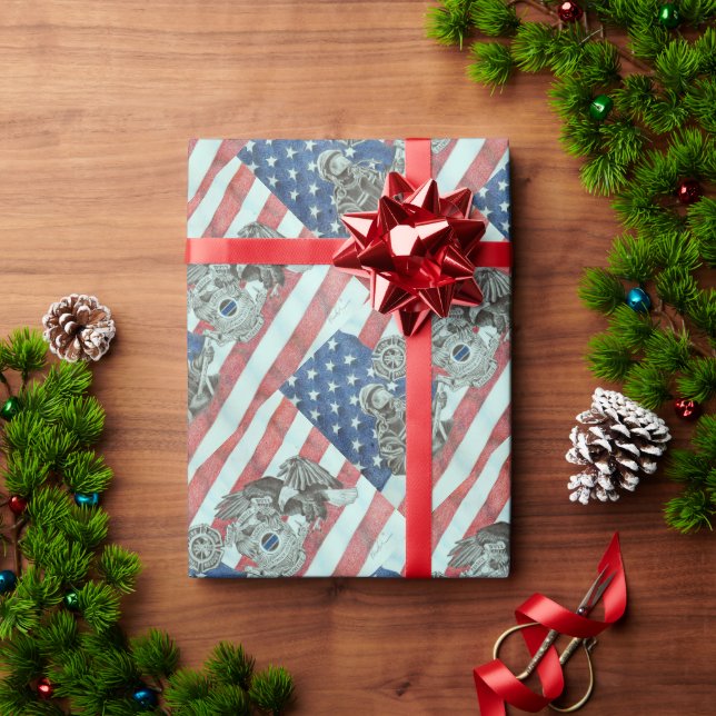 Patriotic First Responder Wrapping Paper (Holiday Gift)