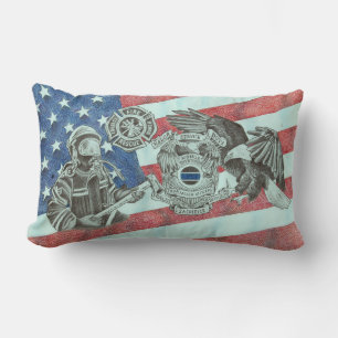 Patriotic First Responders Lumbar Cushion