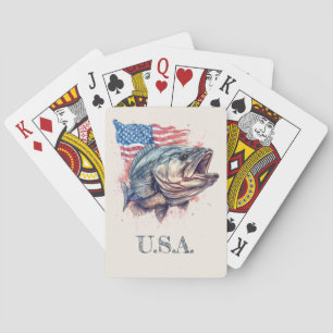 Patriotic Fisherman Classic Playing Cards