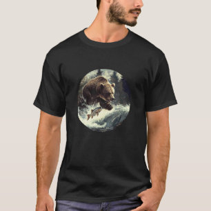 Patriotic Fishing Bear for Hunting and Lake Lovers T-Shirt