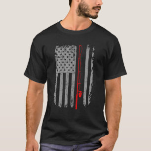 Patriotic Fishing Daddy USA Flag Fishing Rod Ameri T-Shirt