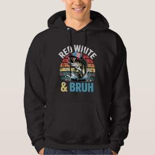 Patriotic Fishing Red White & Bruh Hoodie
