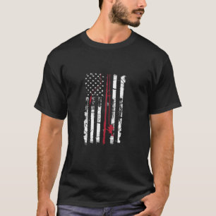 Patriotic Fishing Rod Fisherman USA Flag America T-Shirt