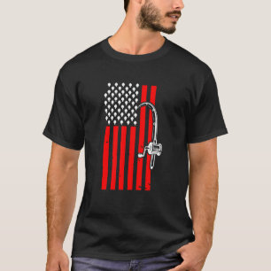 Patriotic Fishing With American Usa Flag Great T-Shirt