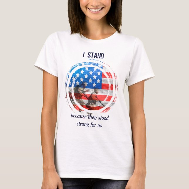 Patriotic Flag and Military T-Shirt (Front)