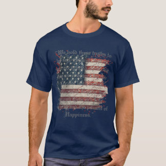Patriotic flag and The Declaration of Independence T-Shirt