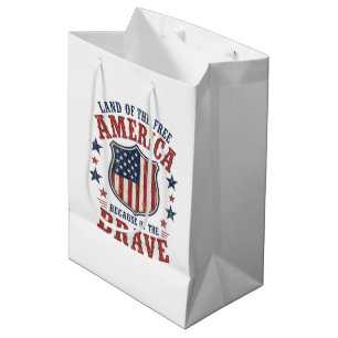 Patriotic flag badge July 4th Medium Gift Bag