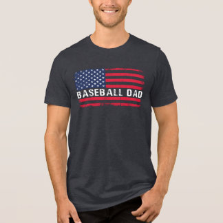 Patriotic Flag Baseball Dad Tri-Blend Shirt