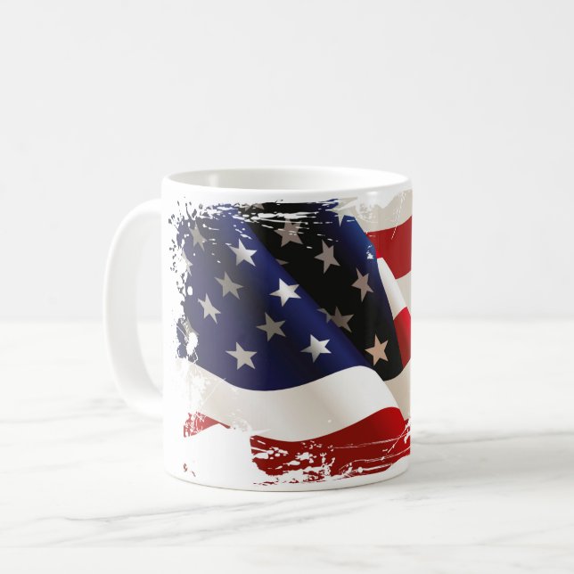 Patriotic Flag Coffee Mug (Front Left)
