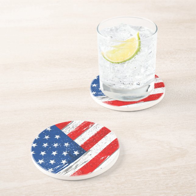 Patriotic Flag Drink Coaster (Side)