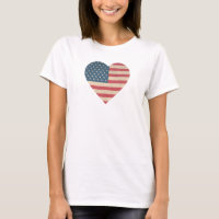 Patriotic Flag Heart Fourth of July