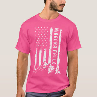 Patriotic Flag Hiking Outdoor Nature Mountains Nia T-Shirt