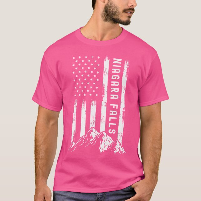 Patriotic Flag Hiking Outdoor Nature Mountains Nia T-Shirt (Front)