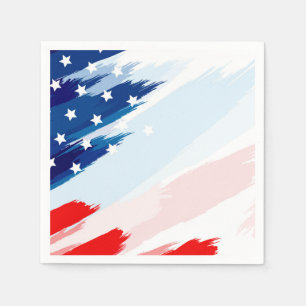 Patriotic Flag July 4th Paper Napkins