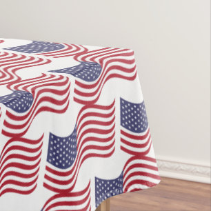 Patriotic Flag July 4th Tablecloth