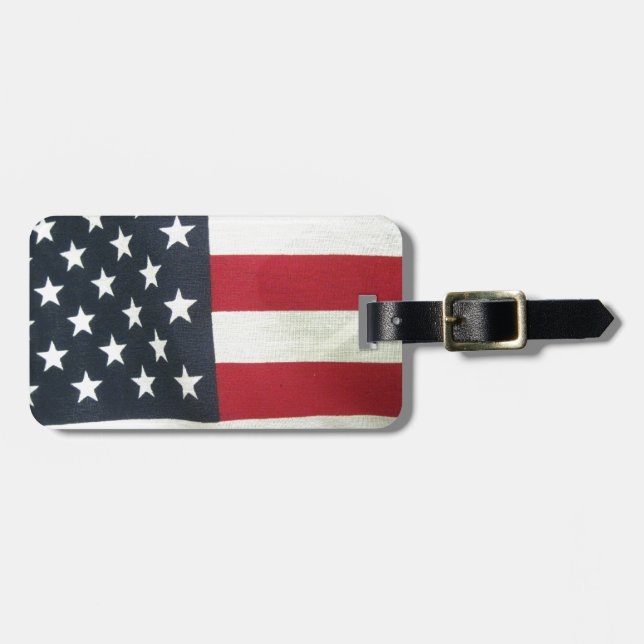 Patriotic Flag Luggage Tag (Front Horizontal)