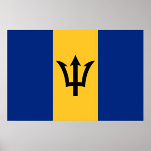 Patriotic Flag of Barbados Poster