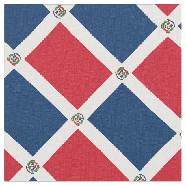Patriotic: Flag of Dominican Republic Fabric (Close Up)