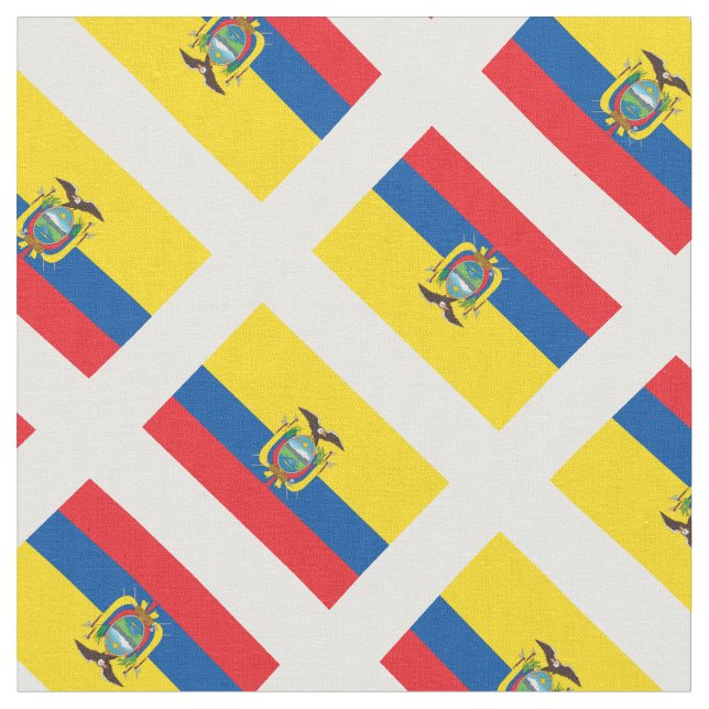 Patriotic: Flag of Ecuador Print Fabric (Close Up)