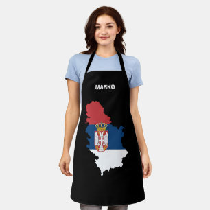 Patriotic flag of Serbia Apron