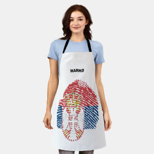 Patriotic flag of Serbia Apron