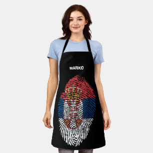 Patriotic flag of Serbia Apron