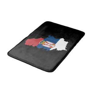 Patriotic flag of Serbia Bath Mat