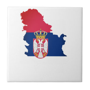 Patriotic Flag of Serbia Tile