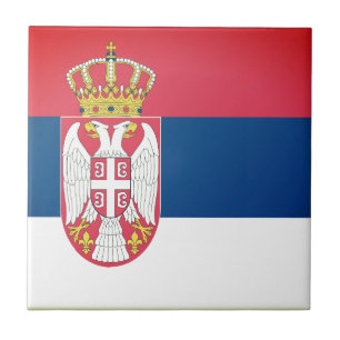 Patriotic Flag of Serbia Tile